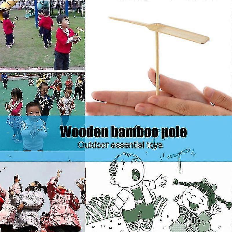 10pcs الخيزران اليعسوب تحلق لعب اليد فرك المروحة تحلق لعبة خرافية للأطفال