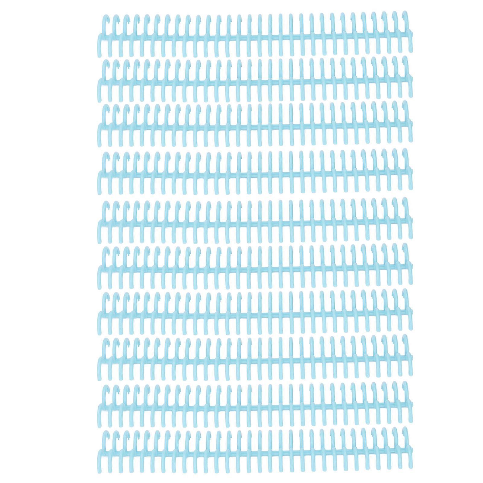 10 Pcs Loose Leaf Binding Spine 30 Holes 22mm Inner Diameter Wear Resistant Plastic Binding Rings Transparent Blue