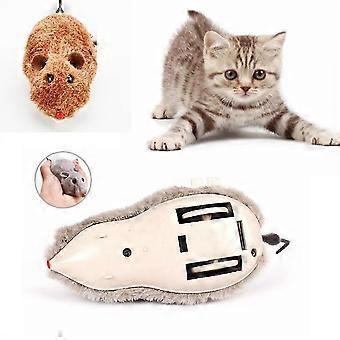 Creative Funny Clockwork Spring Power Plush Mouse Toy Cat Dog Playing Toy Mechanical Motion Rat Pet Accessories