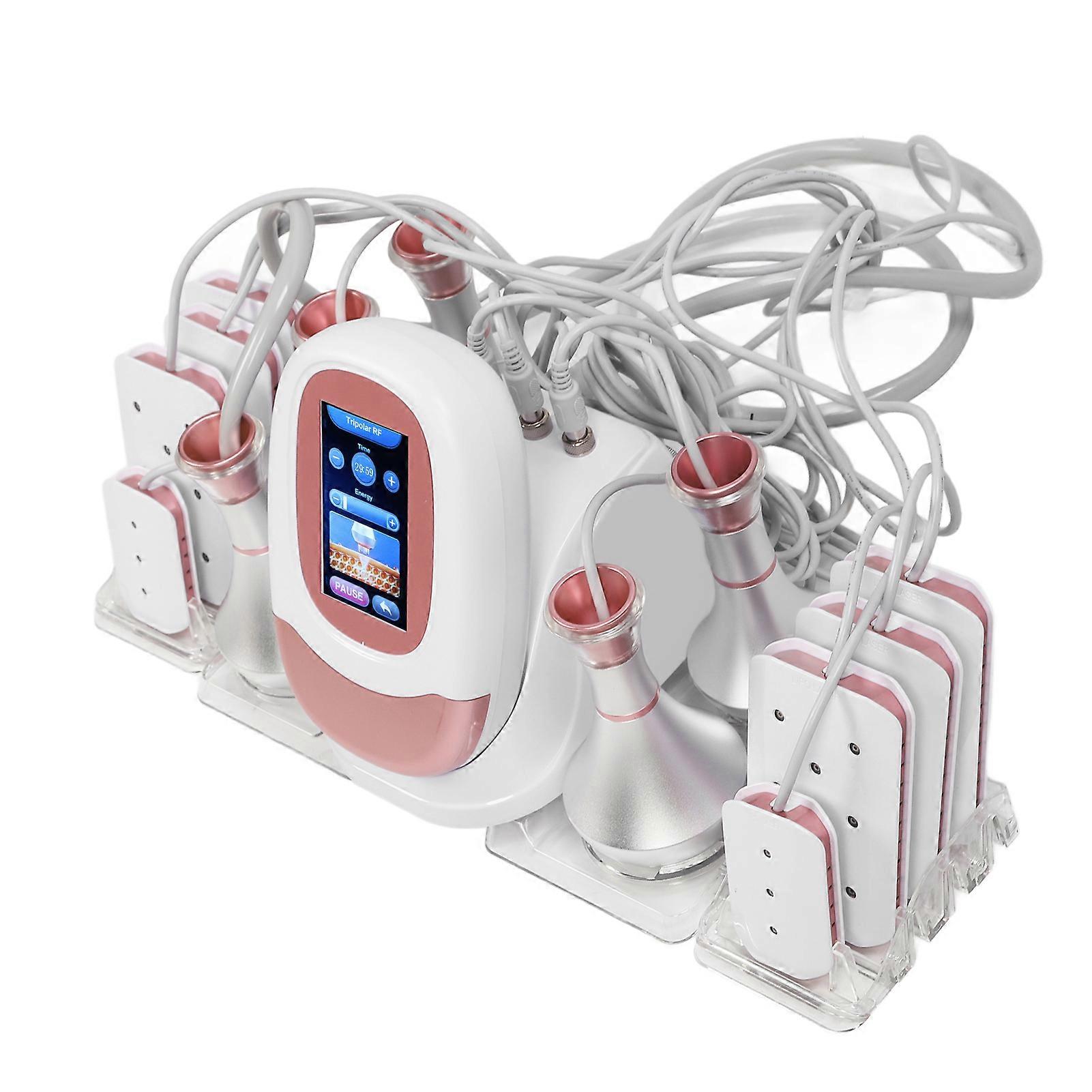 6 in 1 80K Cavitation Machine RF Vacuum Fat Burning Ultrasound Ice Compress Body Sculpting Machine 110240V UK Plug