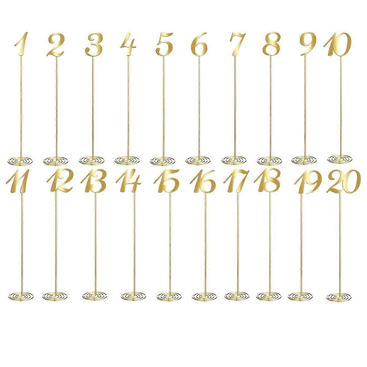 20 Pcs Métal Table Numéros 1-20 Numéros De Table pour Réception De Mariage 12 Pouces Numéro De Table De Fête avec