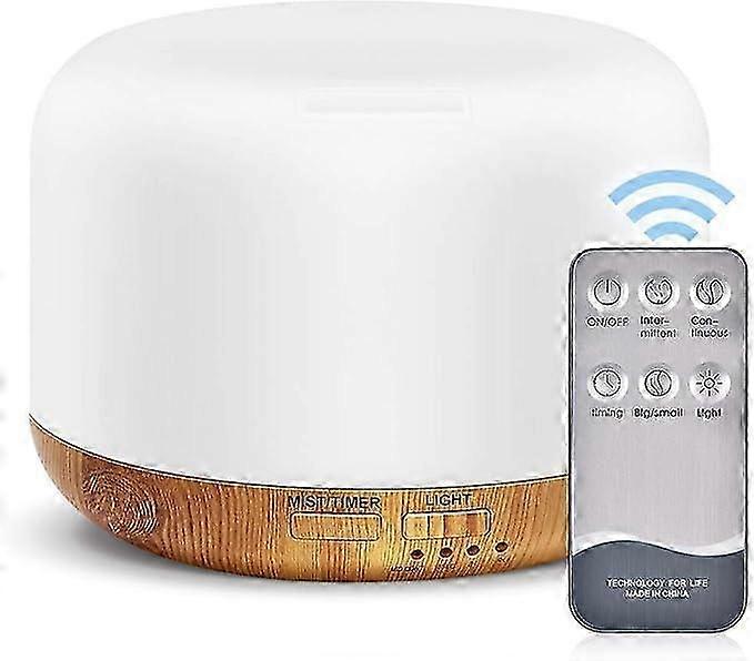 300ML Essential Oil Diffuser, Remote Control Aromatherapy Diffuser Humidifier with Adjustable Mist Mode and Waterless Auto Shutoff Function and 7 LED