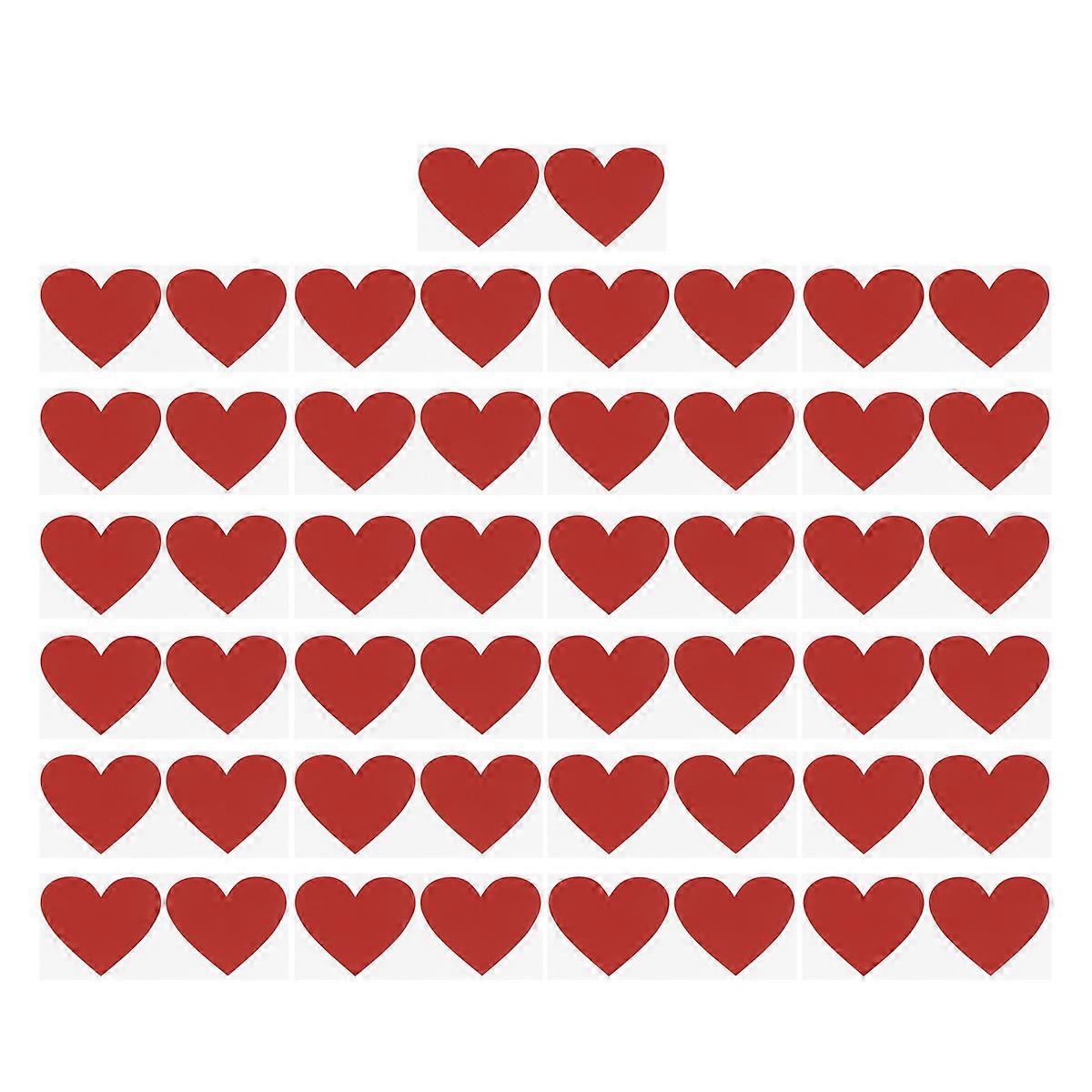50PCS Heart-shaped Scratch Stickers Creative DIY Scratch Surprise Scratch Coating Stickers for Party Friends Red