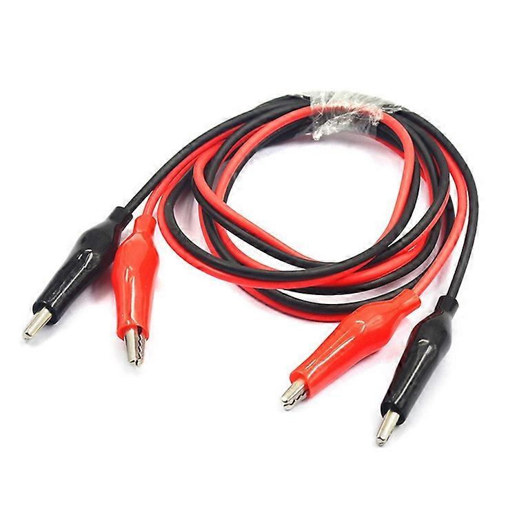 Clips Electrical Insulated Wire Multimeter Test Leads Set Alligator Clip Clamps Double Ended Voltage Tester Cable (1 Meter)( 2sets, Red & Black)
