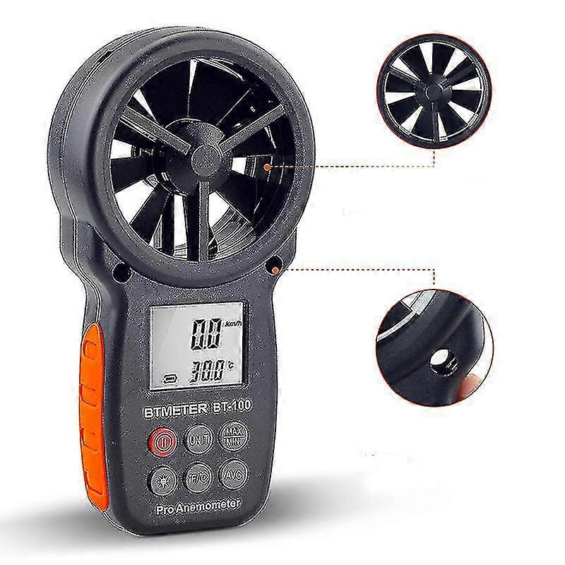 Digital Anemometer Handheld Wind Speed Meter For Measuring Wind Speed, Temperature And Wind Chill With Backlight And Max/min