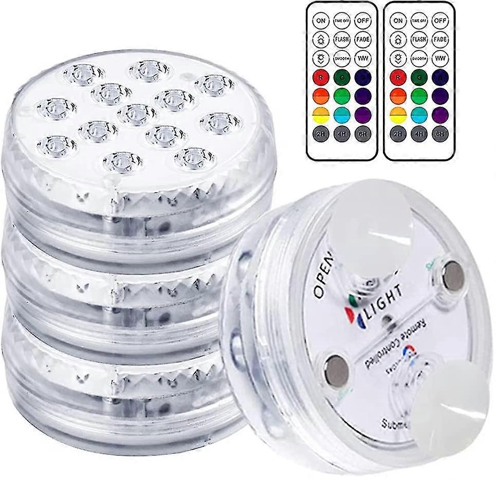 Underwater Light, Led Underwater Lights Pool Lighting Magnetic Waterproof Light With Remote Control, Ip68, 13 Leds Color Changing Led Underwater Festi