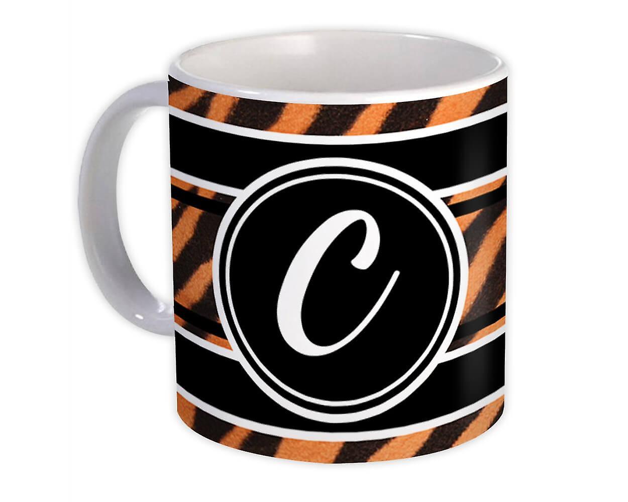 Gift Mug: Monogram Letter C Tiger