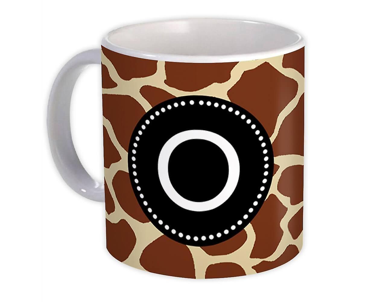 Gift Mug: Monogram Letter O Giraffe