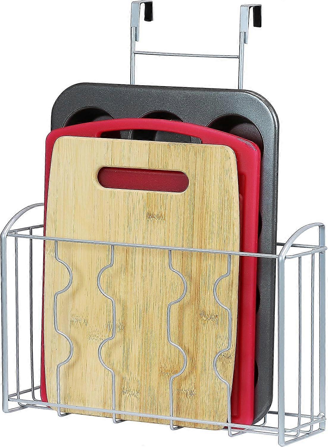 Support d’organisateur de porte Over The Cabinet - Solution de rangement argentée pratique