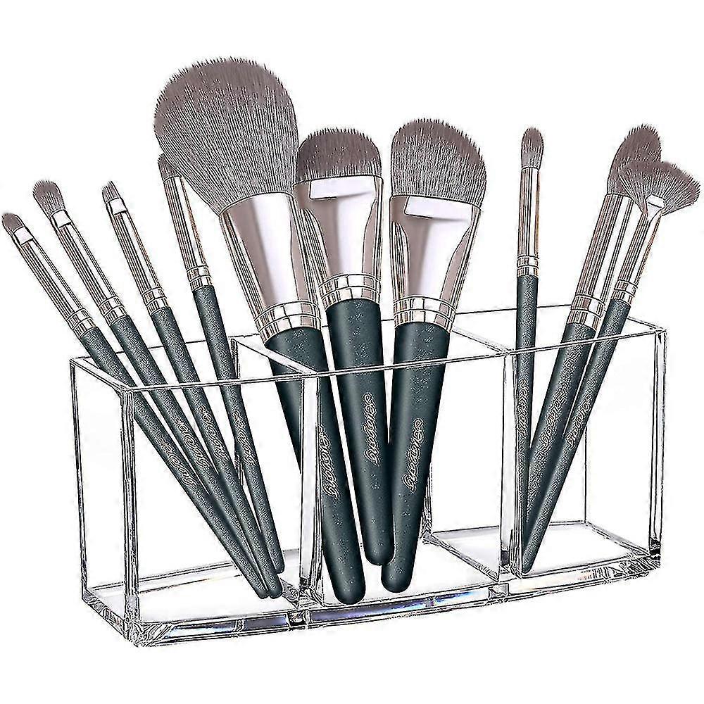 Klare Acryl Make-up Pinsel Organizer Display Halter Lagerung + 3 Steckplätze