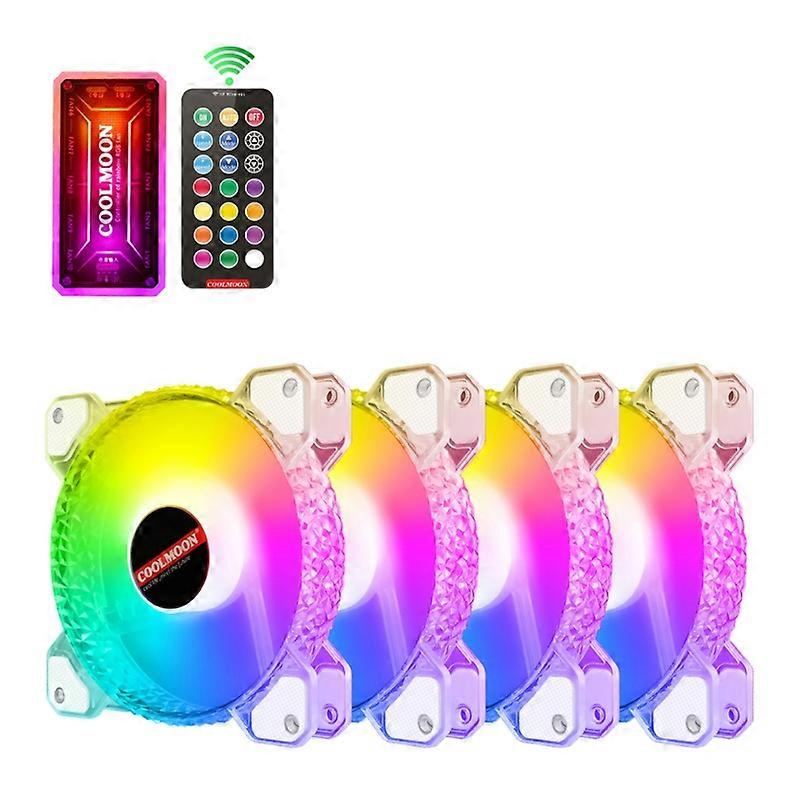 Coolmoon Crystal Diamond RGB Fan 12cm Mute Diamond Aperture Computer ARGB Fan