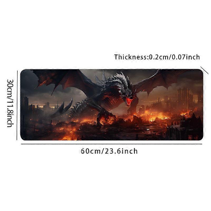 1pc Cool Black Dragon Mouse Pad - Large Desk Mat for Gaming and Office Use