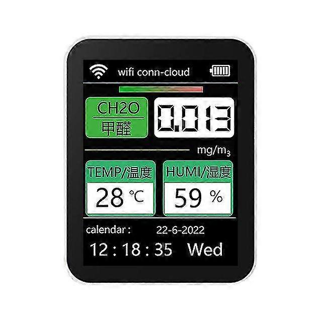 Tuya Wifi 3-in-1 Gas Detector Digital Temperature And Humidity Tester Home Ch2o Detector Air Quality Monitor Temp Humi Sensor