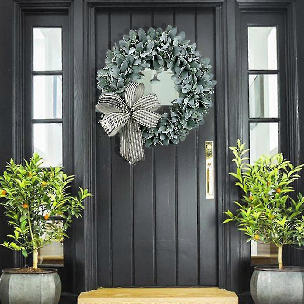 人工花輪16インチ牧歌的な死んだ枝籐サークル - 屋内屋外窓暖炉の装飾 - Saytay