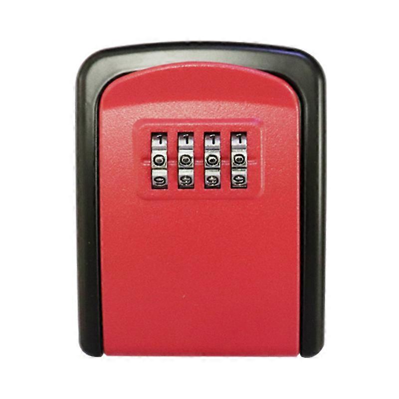 Small Size Key Box Password Lock Door Metal Outdoor Wall-mounted Anti-theft Lock Box Red