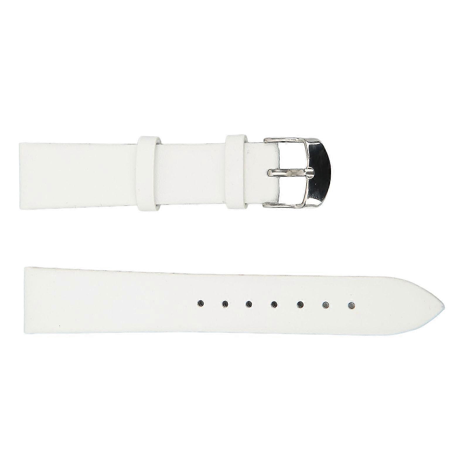 Waterproof White Leather Watch Strap - Universal Replacement Accessory
