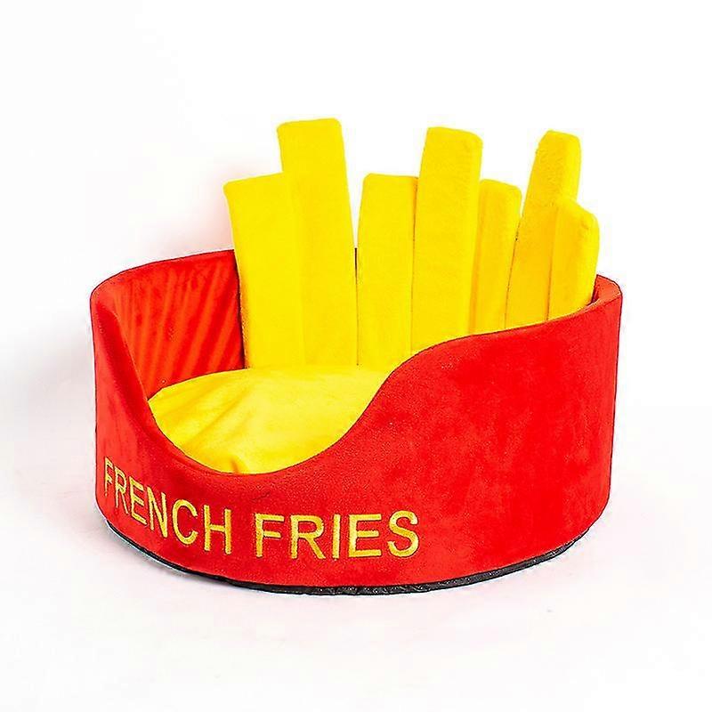 Soft Skin Friendly Cat Bed with Washable French Fries Design