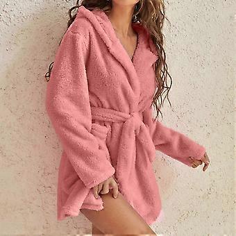 Short Robes for Women. Fleece Hooded Bathrobe Womens short Robes Soft Warm  Spa S-3XL | Fruugo NO