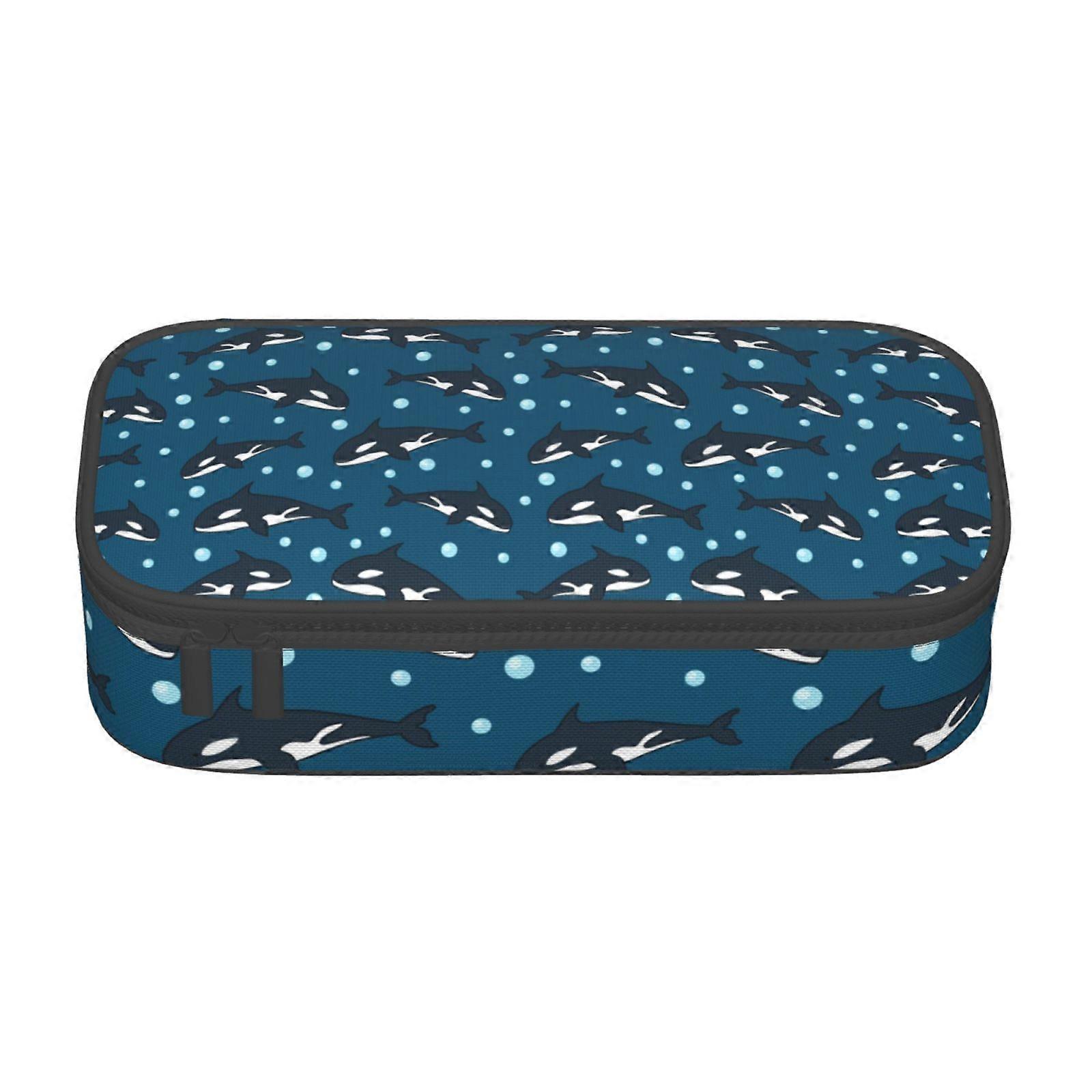 الحوت نمط مقلمة القضية سعة كبيرة قلم رصاص الحقيبة حقيبة ماكياج اللوازم المكتبية القرطاسية صندوق قلم رصاص مع سحاب