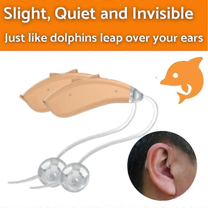 BTE Wireless Digital Mini Hearing Aid 2 Channel 4 Band Sound Amplifier Open Fit Senior Hearing Amplifier F202