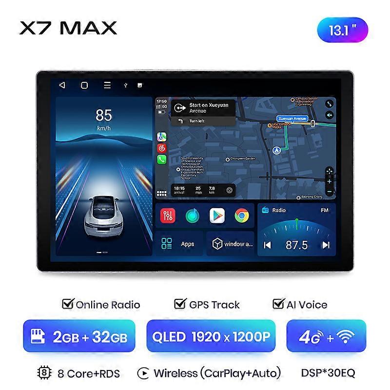 X7 MAX 13.1 2K AI Voice Wireless CarPlay Android Auto Car Radio for Seat Leon MK2 2005-2012 Multimedia autoradio