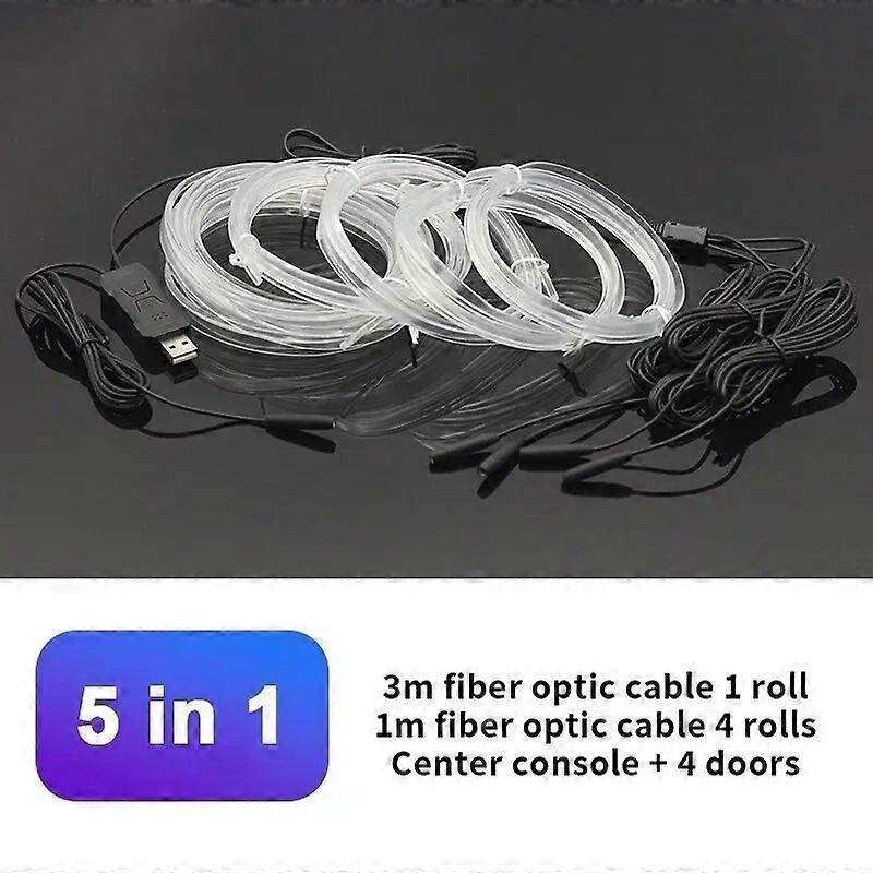 1/2/3/4/5/6 in 1 Car Interior Ambient Light RGB Voice Control Cold Light Strips Neon Decorative LightMotor Vehicle Lighting