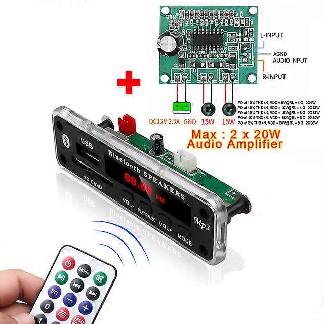5V~12V SD Card MP3 Decoder Board Music Playing By Bluetooth USB AUX 3.5MM Car MP3 Player Module FM Radio Audio Adapter Receiver