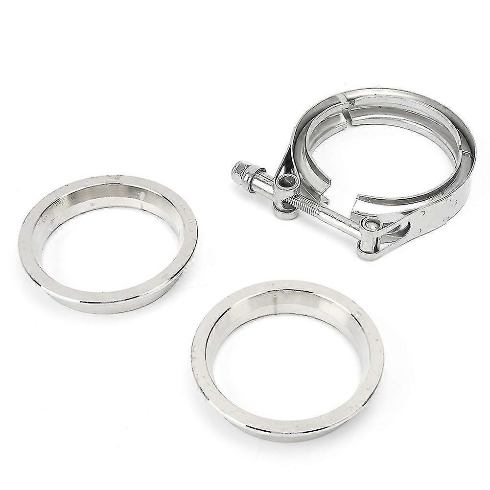 thumbnail image 2 of 3 Inch V-Band Flange Clamp Kit – Set Of 4 – Stainless Steel – For Exhaust Downpipe 2 of 6