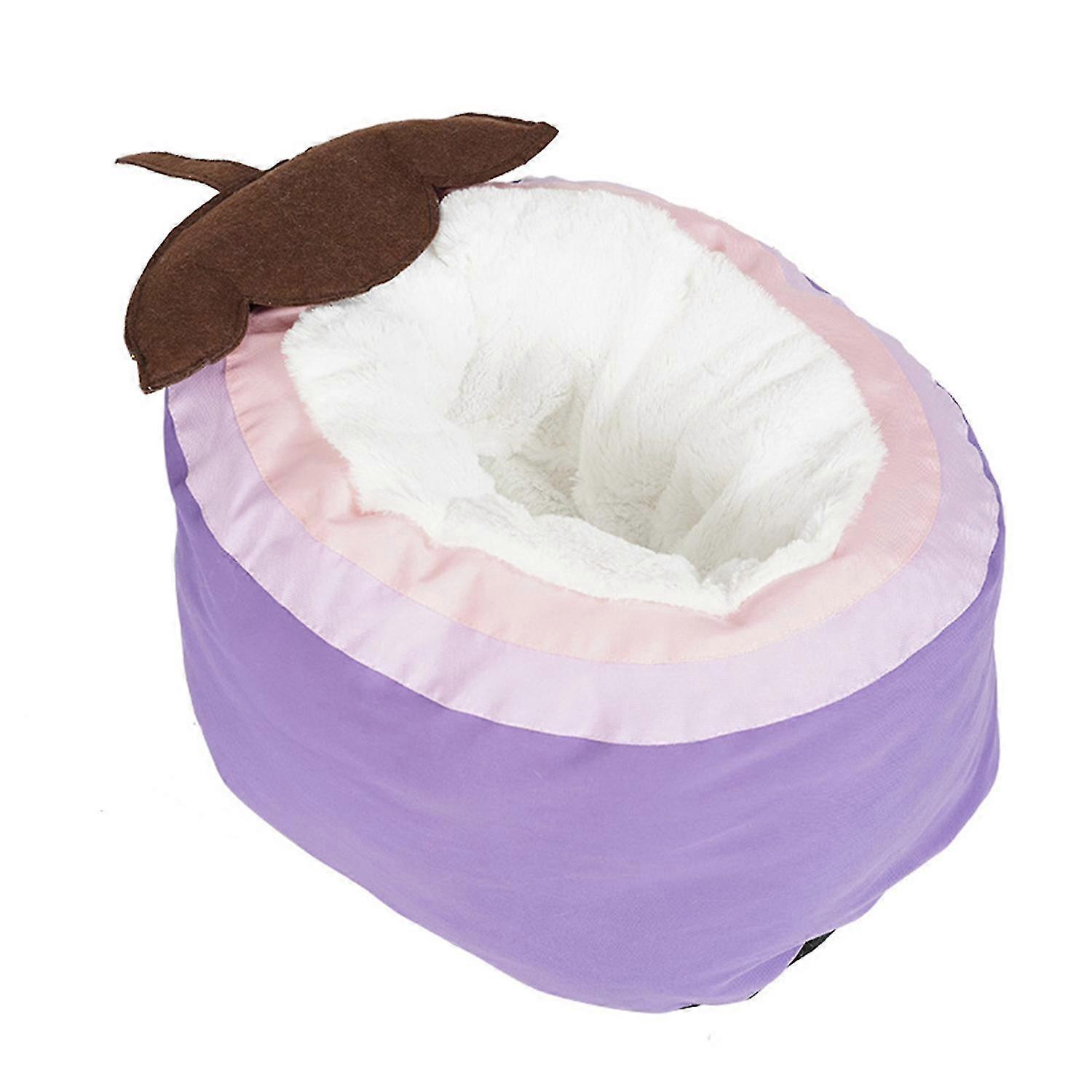 Cat Sleeping Nest Semi-closed Warm-keeping Washable Universal Eggplant Shape Winter Pet Nest And