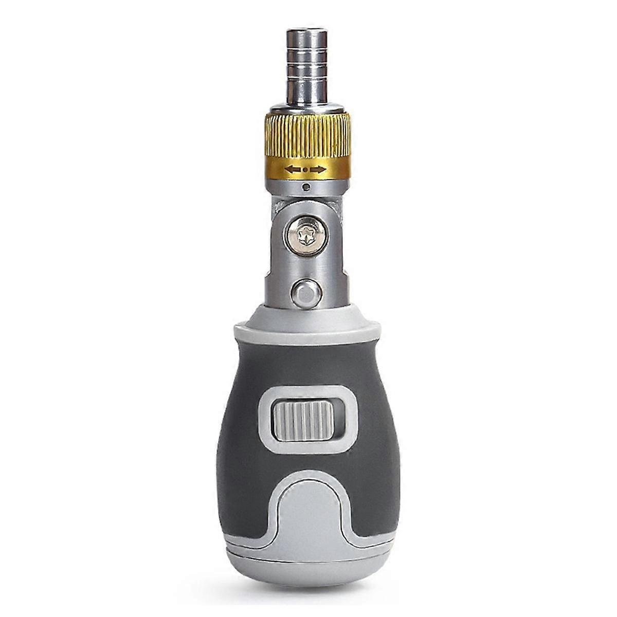 8 in 1 Portable Multi-Function S2 Batch Head 2-Way Ratchet Adjustable Angle Screwdriver Maintenance Kit Grey