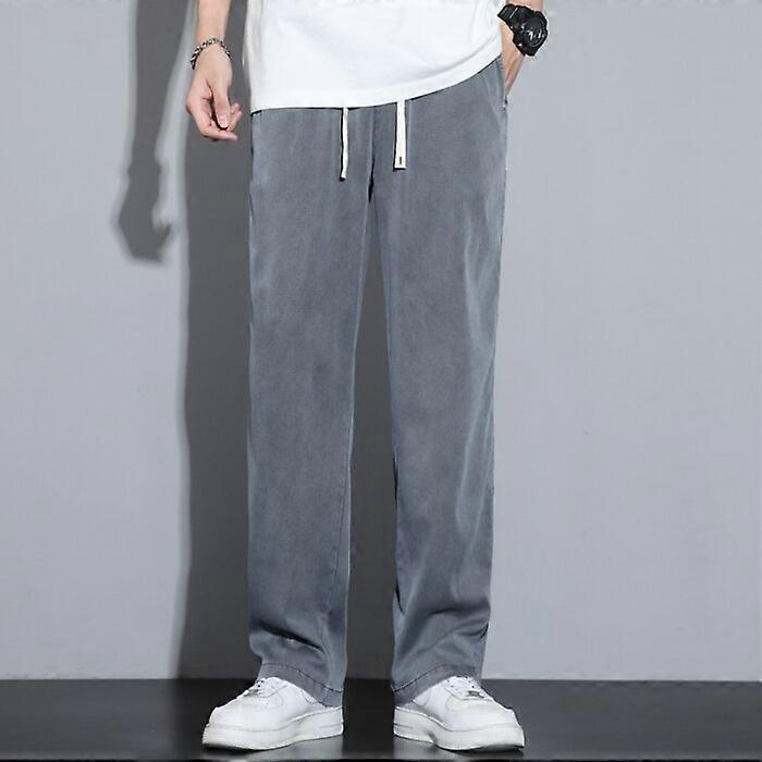 Summer Soft Lyocell Fabric Men's Jeans Thin Loose Straight Pants - Main Image