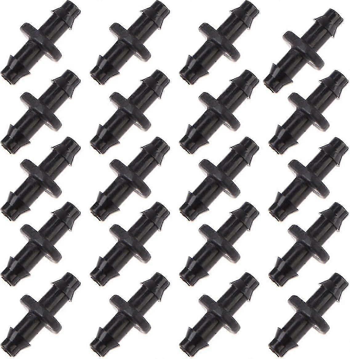 10pcs Barbed Connector Plastic Drip Irrigation Hose Connector, Black