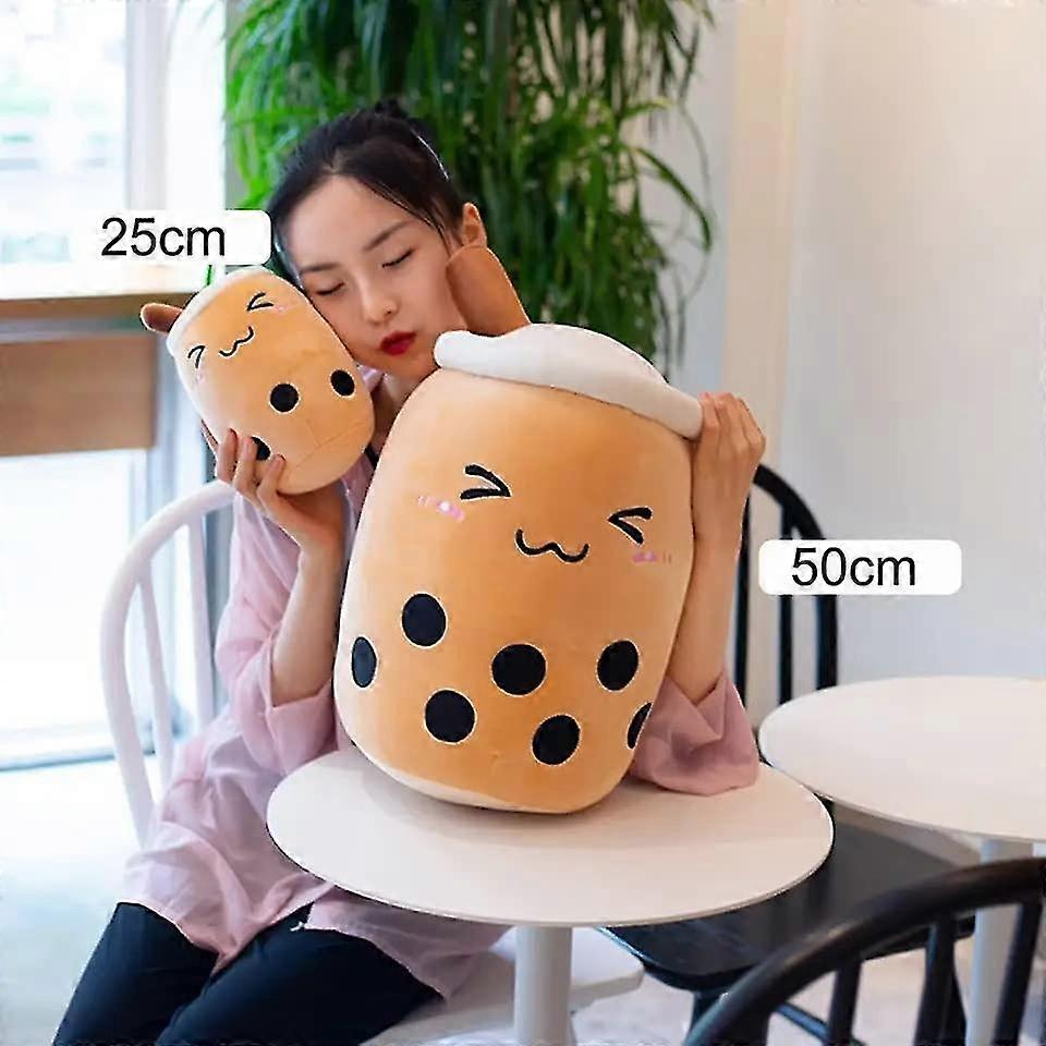 Bubble Tea Knuffel - Ijs - Boba-knuffel - 50cm - Bruin