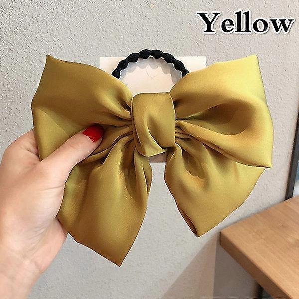 Mesdames queue de cheval grand arc anneau de cheveux [jaune]