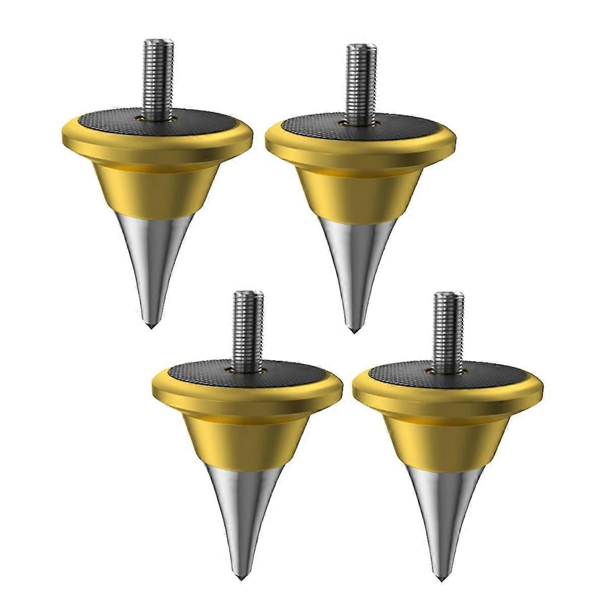 قاعدة تثبيت مخروطية لعزل مكبر الصوت، مزودة بمخروط مخمد لمسجل صوت هاي فاي، طراز M6 ذهبي