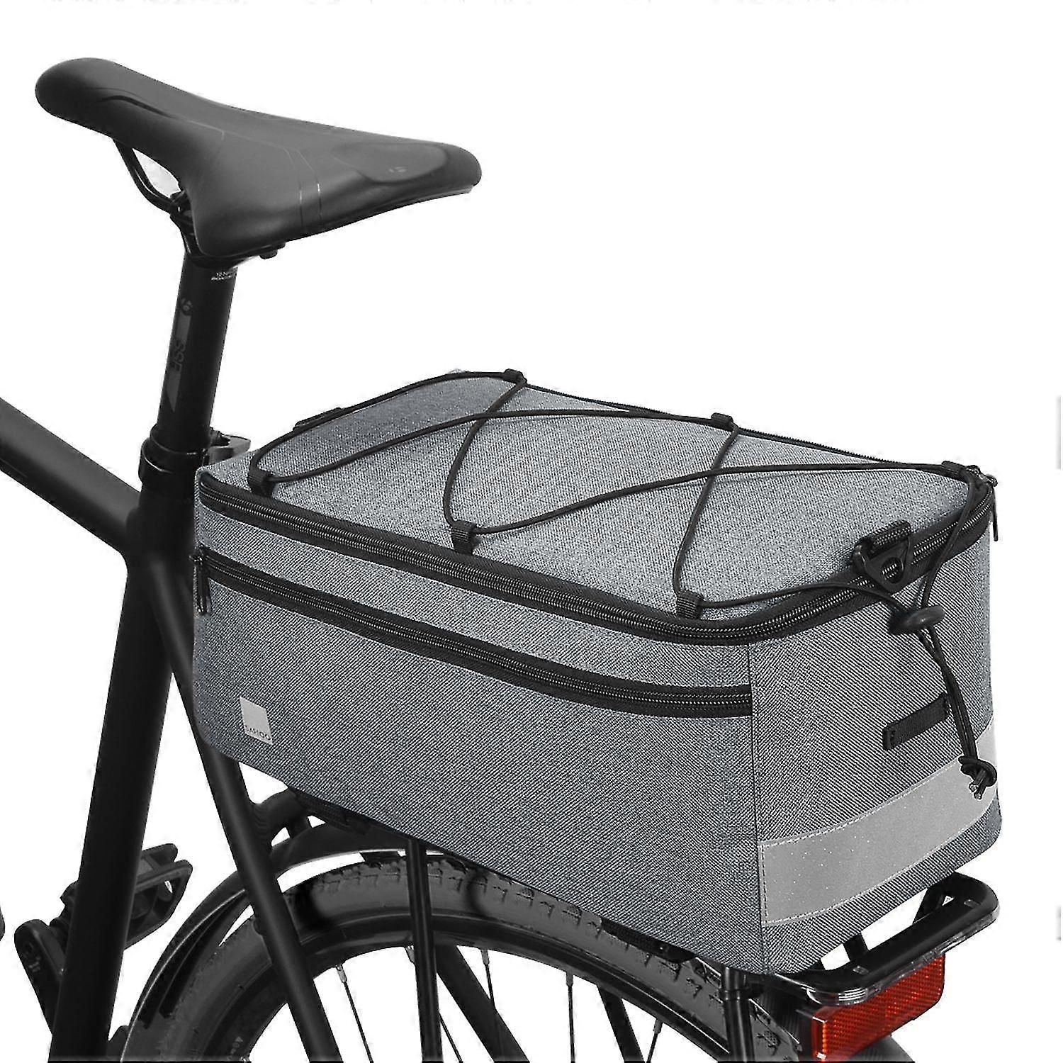 8L Insulated Trunk Cooler Bag Large Capacity Bike Rear Panniers Bag Reflective Rear Saddle Bag MTB R