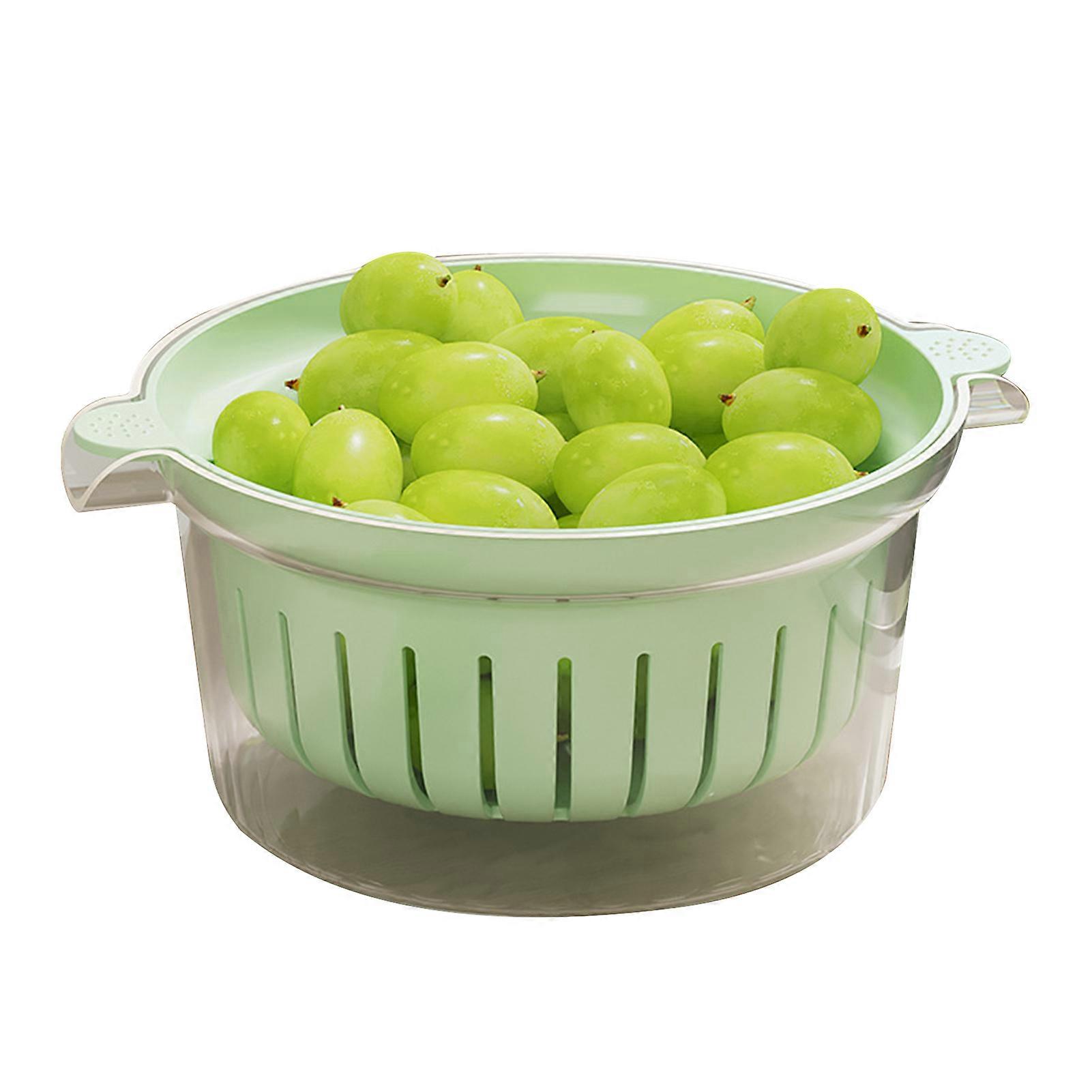Double Layer Sink Drain Basket with Handle Large Capacity Food Grade BPA Free Strainer Basket Kitchen Colanders Bowl Set