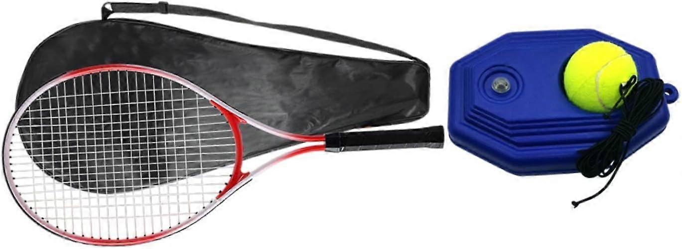 Tennis Training Rebound Ball with String, Tennis Racket with Carry Bag for BeginnersAdults Red