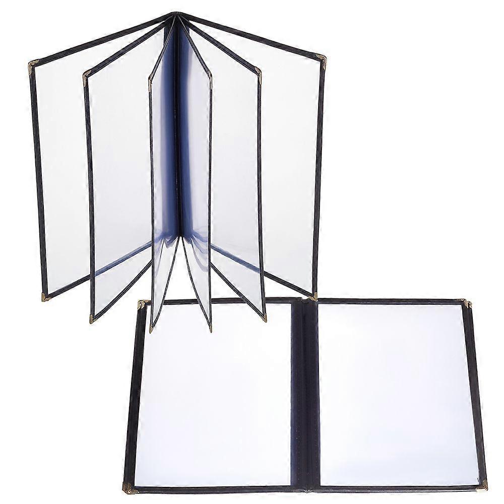 A4 Plastic Menu Book Protector Rectangle with Imitation Leather Clear 320x240x9mm 6 Pages