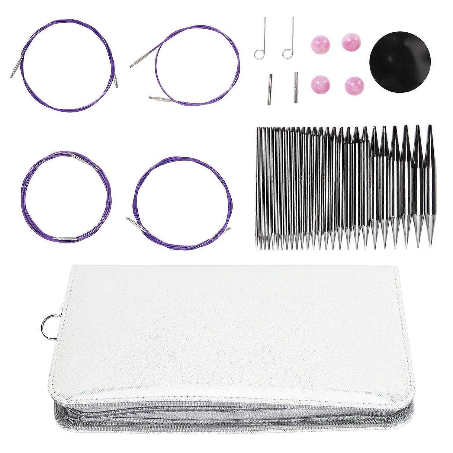 13 Pairs Circular Knitting Needles Set 3‑10mm Interchangeable Ergonomic Round Knitting Needles with 