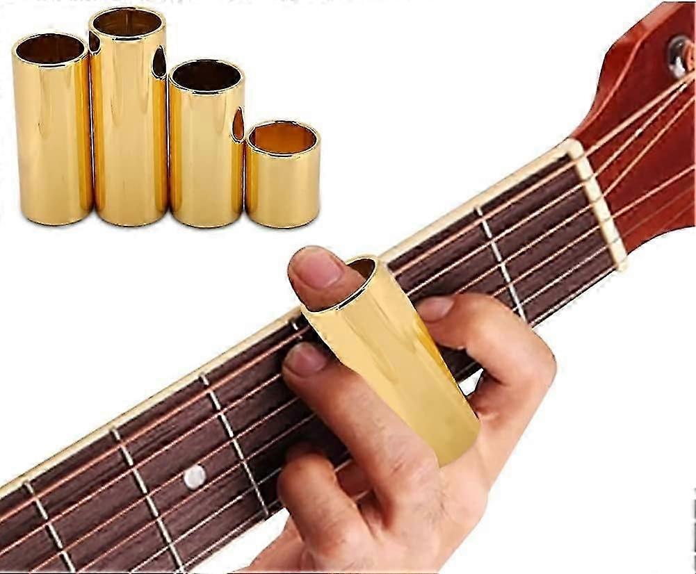 4-pack Gitarr Slides, Elgitarr Metall Slides Gitarr Strängar Slides Guld