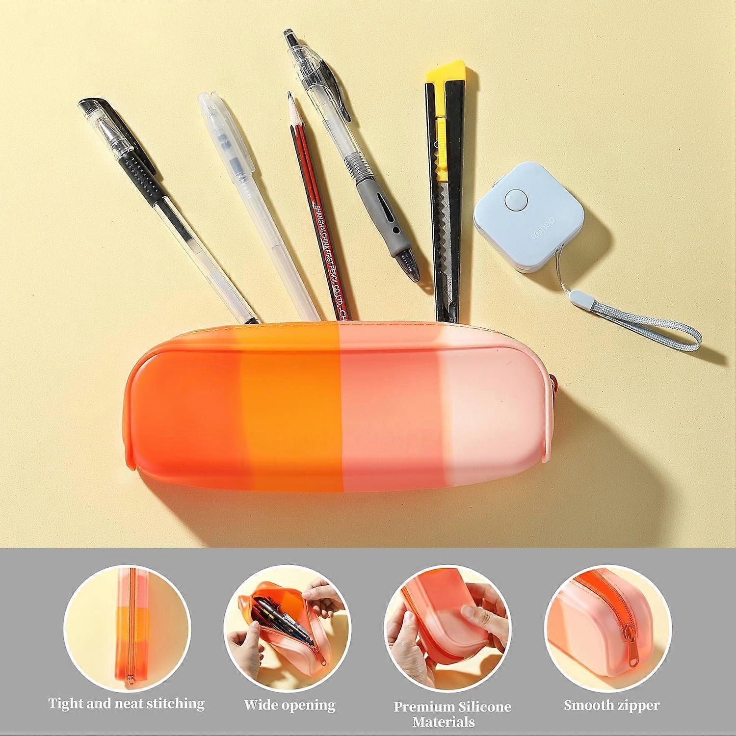Silicone Pencil Case 4-Pack - Aesthetic Pouches for Adults, Durable  Material, Versatile Storage for School and Office | Fruugo US, image size:1500x1500