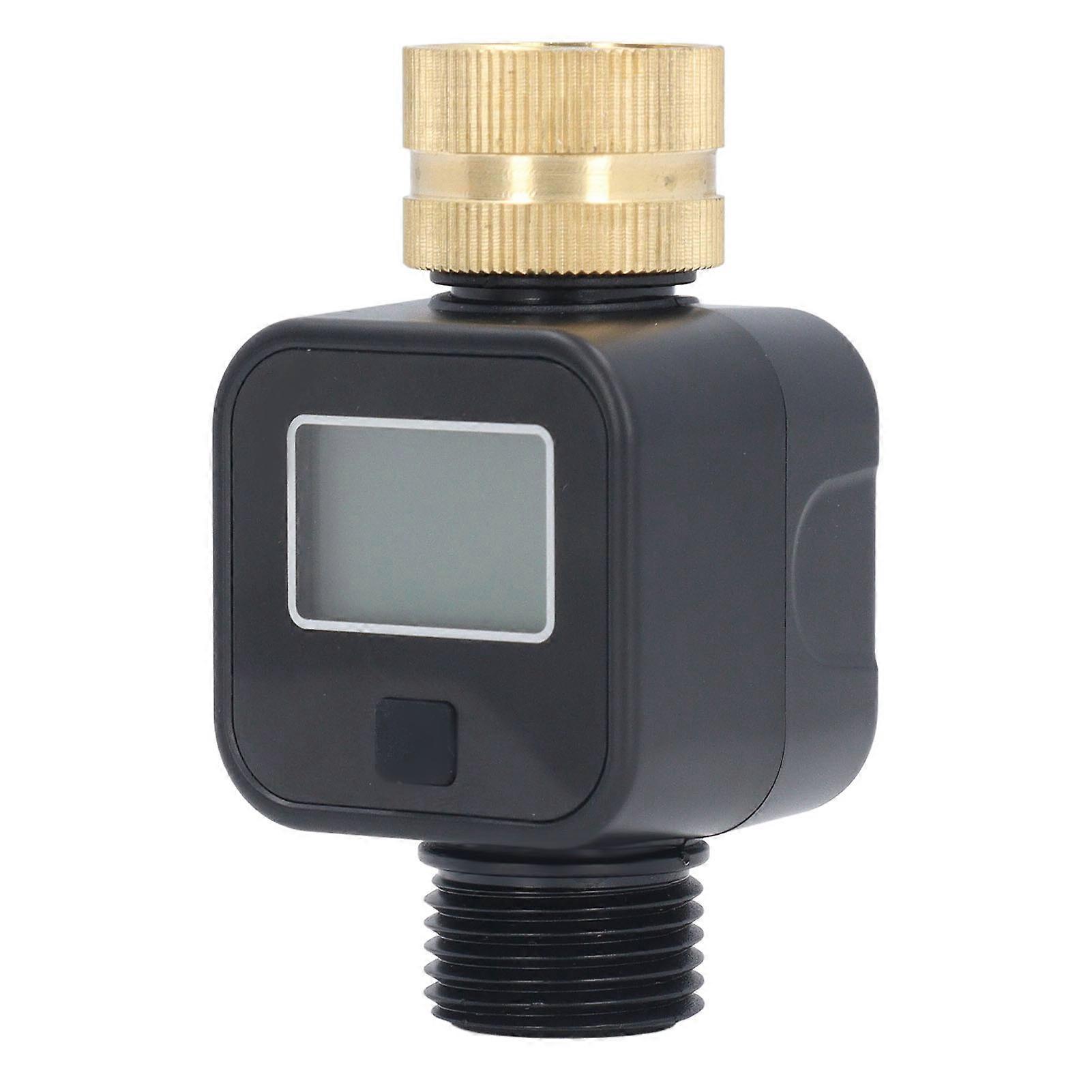 Water Flow Meter 3/4 Inch Thread Automatic Digital Water Flow Meter for Garden Watering