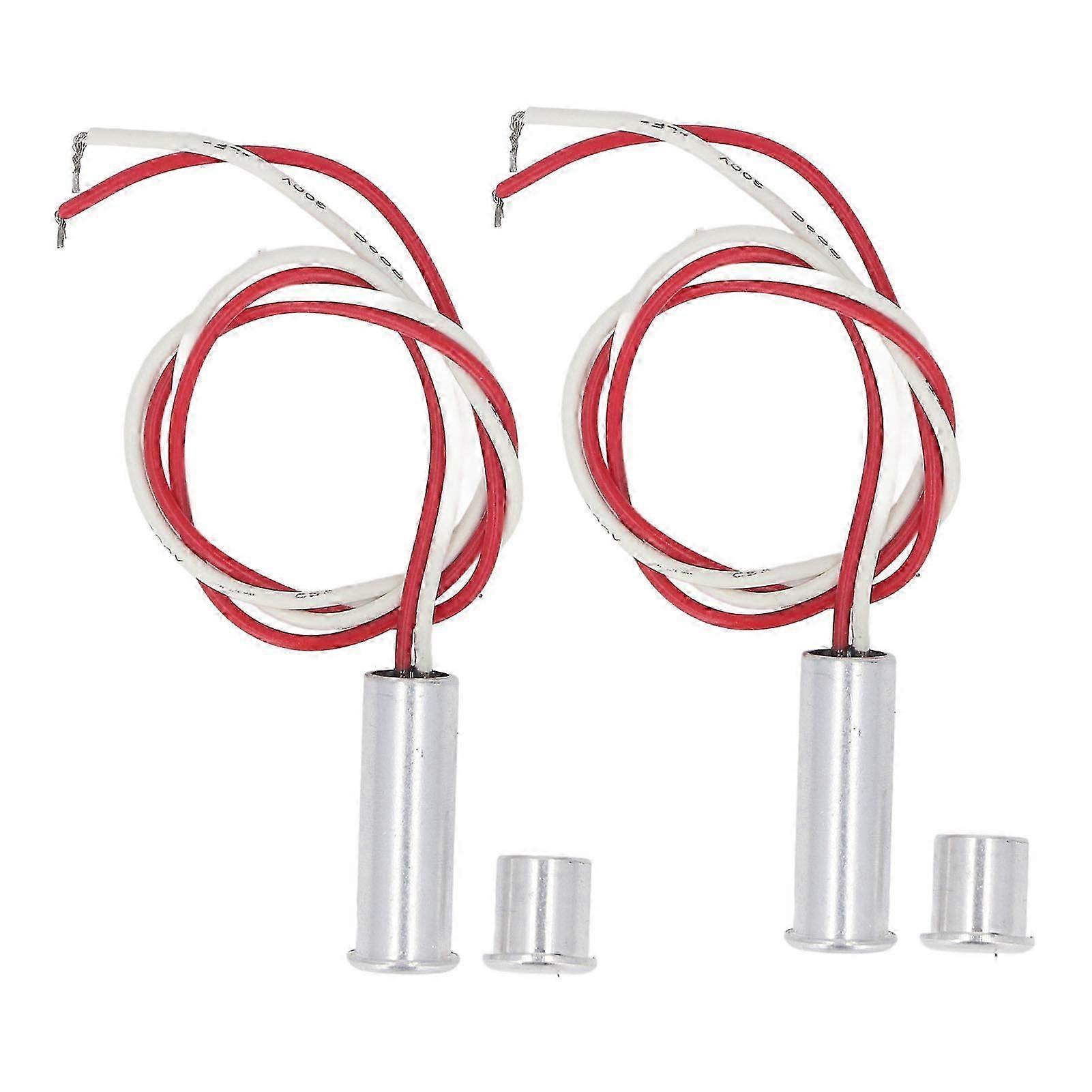 2 Sets Recessed Magnetic Switch DC12 to 24V Aluminum Alloy NC Wired Door Sensor Window Reed Switch for Alarm System Access Control