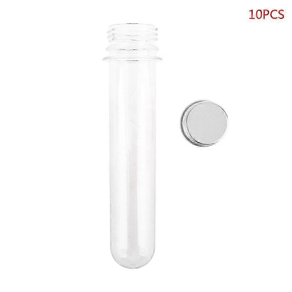 Test Tube with Aluminum Cap 10 Pcs Transparent Plastic Tube for Sciench Lab