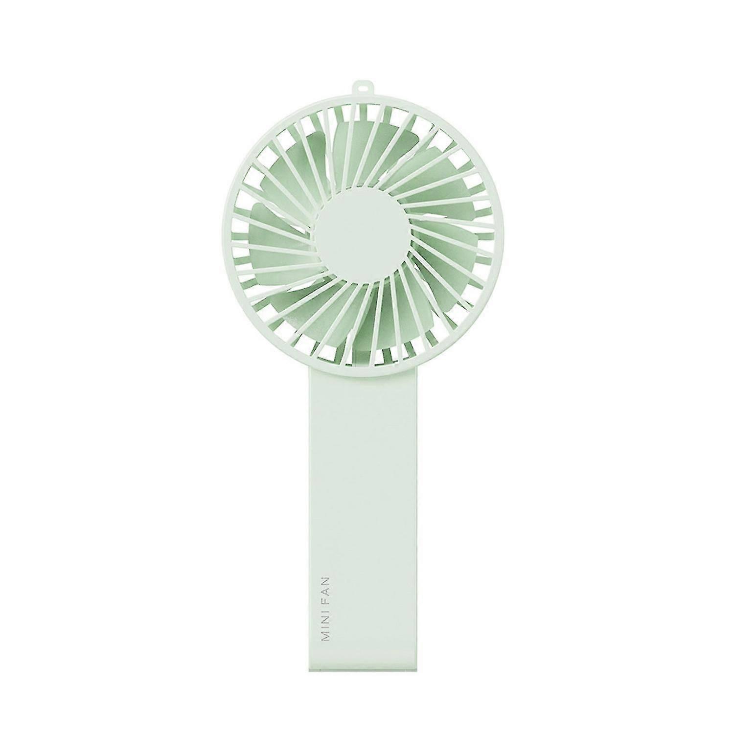 Green Portable Mini Desk Fan, Usb Rechargeable, 3 Speed Handheld