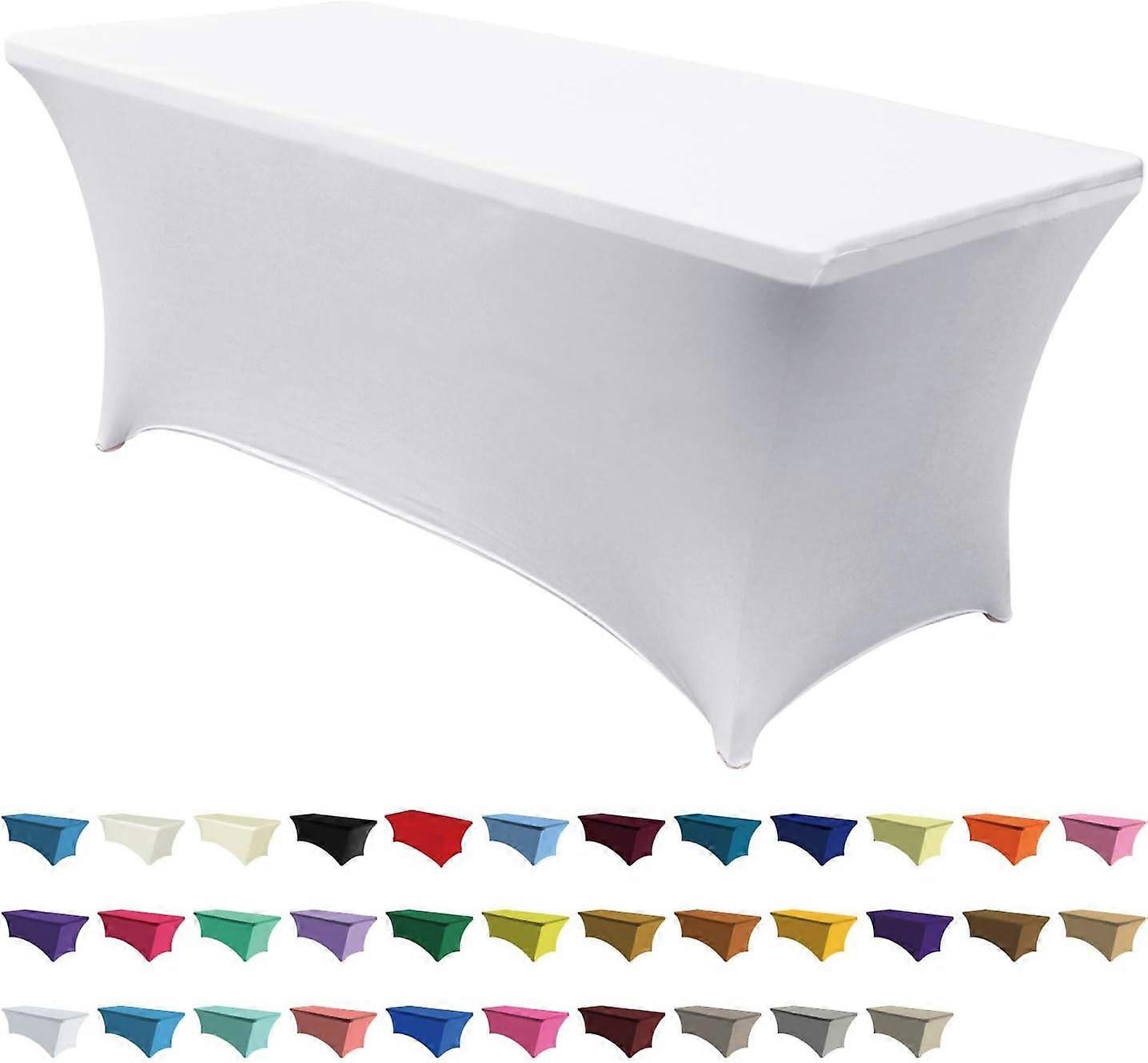 Spandex Tablecloths for 4 ft Home Rectangular Table Fitted Stretch Table Cover Polyester Tablecover Table Toppers