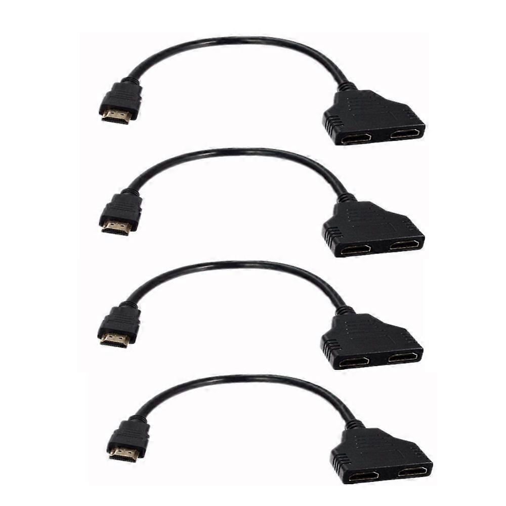 4pcs HDMI-compatible Cable Splitter 1080P 2 Dual Port Splitter 1 In 2 Out Cable Adapter For LCD Monitor/HDTV/DVD HDMI-compatible Splitter
