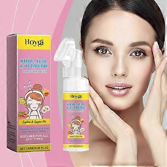 Kurkuma Kojic Säuerliche Peeling-Mousses Cleanser Hellt Aufhellt Reinigt Leicht Hautpflege Flecken Aufhellende Und Pflegende Reinigung 100ml