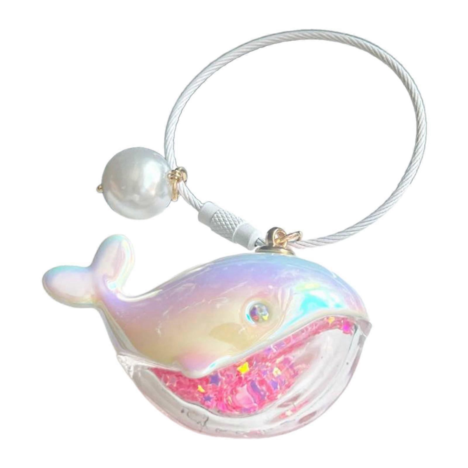 Baleine porte-clés mignon poupée compacte adorable sac pendentif pour sac à dos clé sac à main blanc